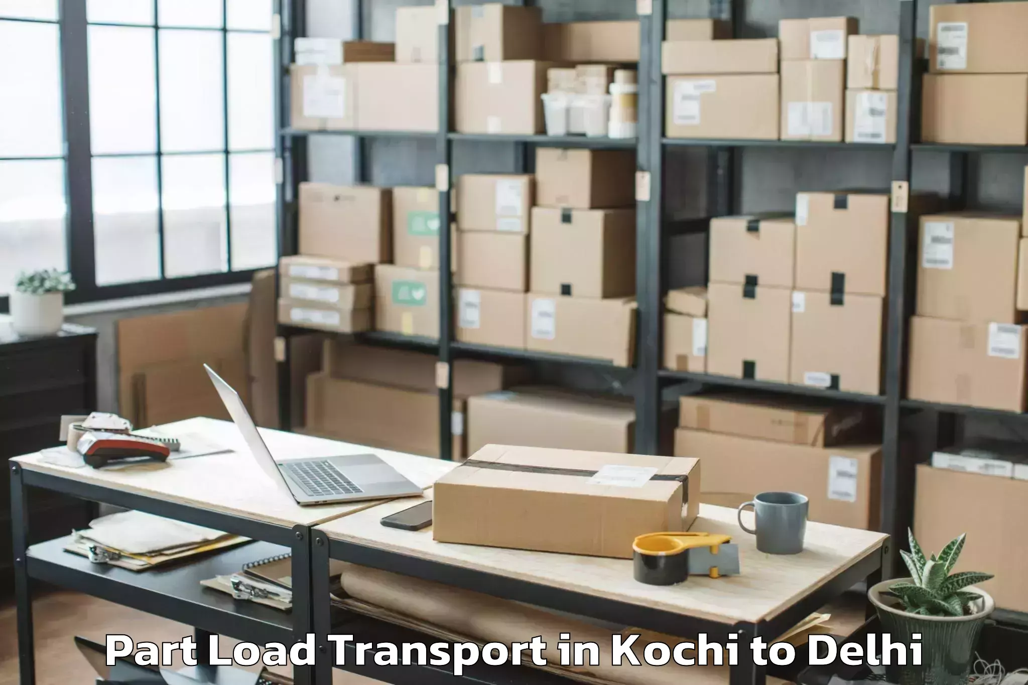 Quality Kochi to Parsvnath Mall Azadpur Part Load Transport